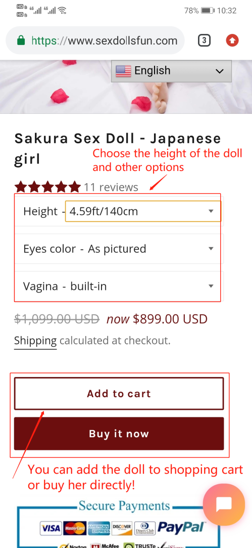 Select a dutchwiff height and add it to your shopping cart